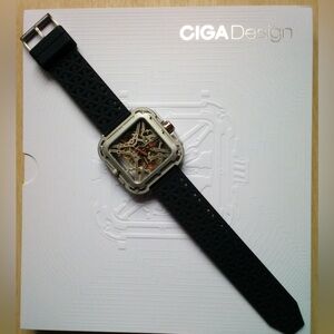 CIGA Design Black and Silver Watch